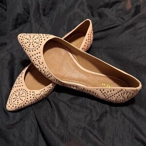 Coach Studded Tan Flats